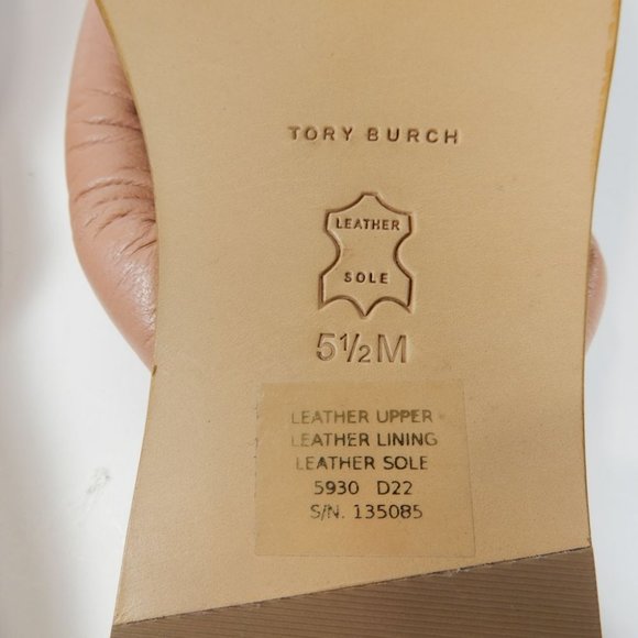 TORY BURCH Puffy Strap Thong Nevada Flat SANDALS Size 5.5 Shell Pink Leather NEW - Picture 11 of 13